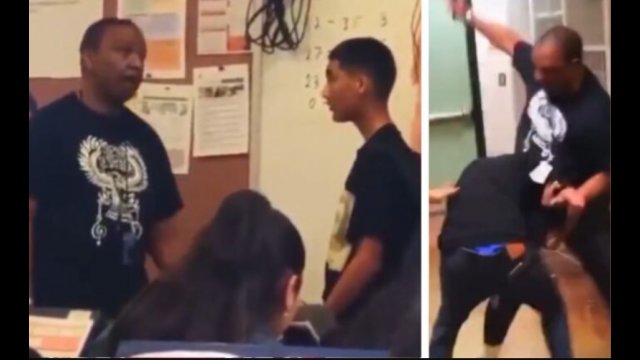 Nauczyciel rzucił się z pięściami na ucznia, który obrażał go przy całej klasie [WIDEO]