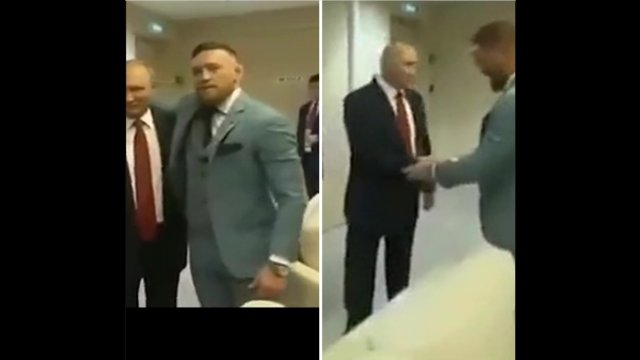 Conor McGregor dostał ostrzeżenie od ochroniarza, kiedy objął Władimira Putina