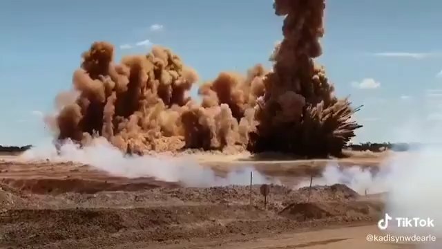 Nagranie pokazujące ogromny wybuch górniczy