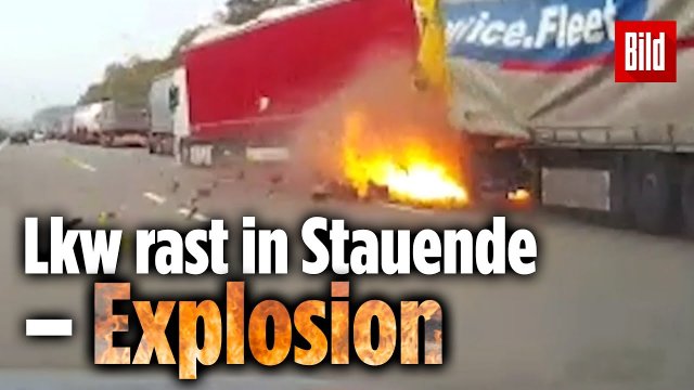Tragiczny wypadek i wybuch. Nagranie z wideorejestratora w Niemczech