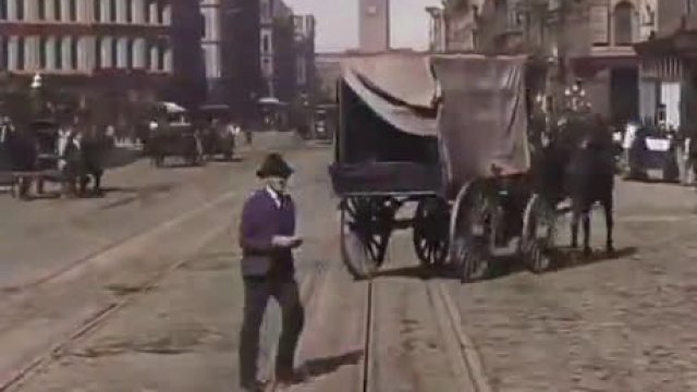 Miasto 100 lat temu - krótka przejażdżka tramwajem