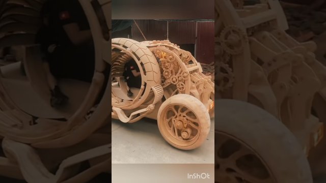 Ojciec zbudował dla swoich dzieci drewniany pojazd inspirowany sztuczną inteligencją [WIDEO]