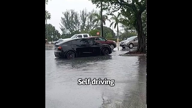 Przywoływanie tesli z zalanego parkingu