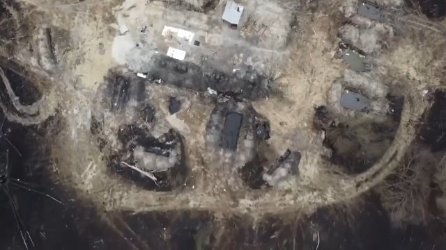 Nagranie z drona potwierdzające rosyjskie okopy w Czerwonym Lesie w Czarnobylu