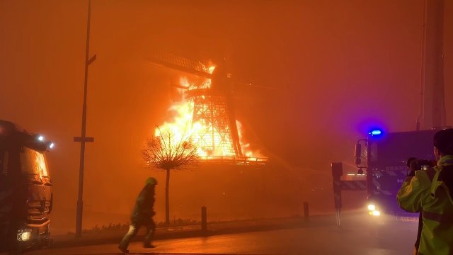 Pożar ponad 170 letniego holenderskiego wiatraka