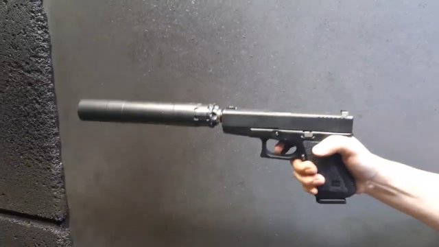 Dźwięk wystrzału z Glocka 19 przy użyciu tłumika Rugged Obsidian 45