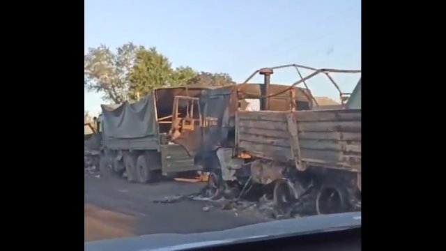 Rosyjska kolumna ze wsparciem do Kurska rozbita przez Ukraińców [WIDEO]