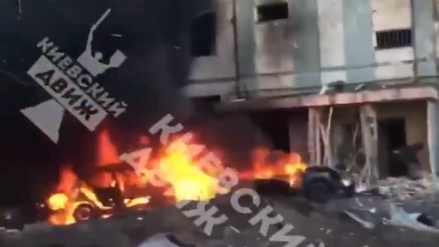 Następstwa dzisiejszej eksplozji w Kijowie