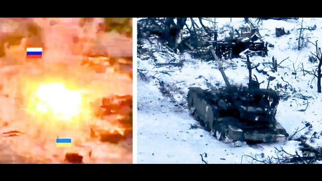 Ukraiński Bradley niszczy ruski T-90m w okolicach Awdijiwki [WIDEO]