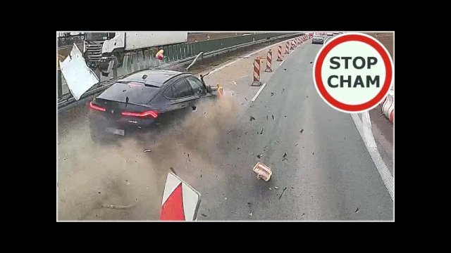Wypadek BMW na S8 - pijany wjechał z zapory