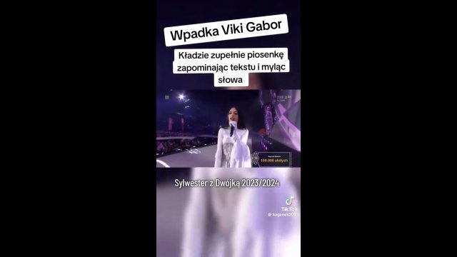 Viki Gabor zapomniała tekstu na scenie. Wpadka na „Sylwestrze z Dwójką”