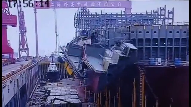 Wypadek w stoczni w Chinach podczas budowy okrętu