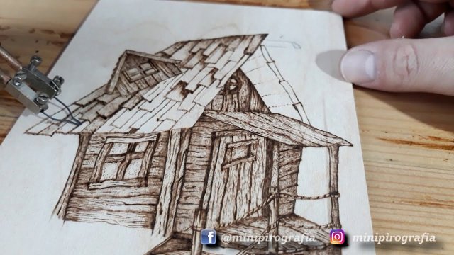 Jak wypaliłem drewniany domek | Pirografia