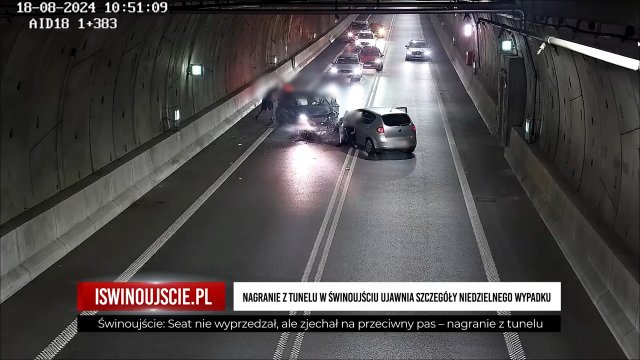 Czołowe zderzenie w tunelu w Świnoujściu [WIDEO]