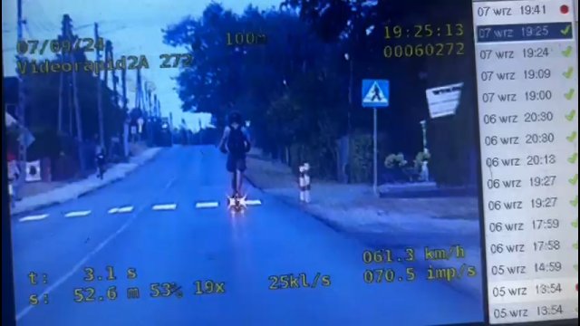 Policja zmierzyła prędkość nastolatka na hulajnodze. Pędził ponad 60 km/h