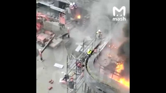 Butla z gazem eksplodowała na placu budowy w Moskwie