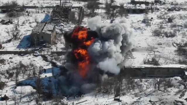 Eksplozja rosyjskiego czołgu