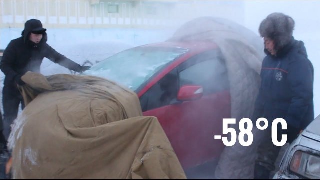 Ożywianie zamarzniętego auta przy -58°C w Jakucji.