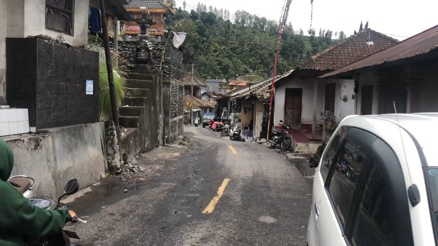 Pająki przejmują małą wioskę w Kintamani na Bali