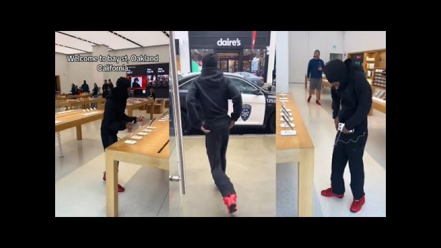 Niesamowita "promocja" w Apple Store. Ukradł 49 IPhoneów w biały dzień! [WIDEO]