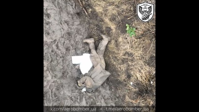 Granat zrzucony z drona trafił w rosyjskiego żołnierza, który niósł zaopatrzenie [WIDEO]
