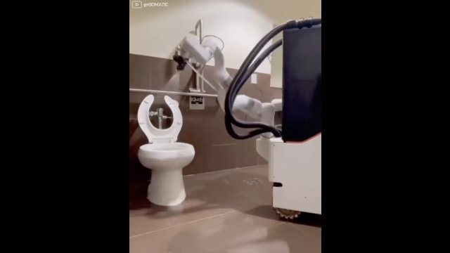 W pełni automatyczny robot do czyszczenia toalet.