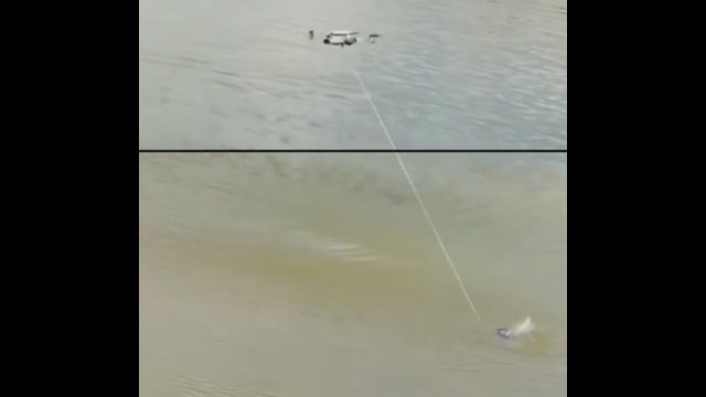 Próbował łowić ryby za pomocą... drona!