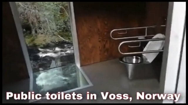 Publiczna toaleta w Norwegii. Widok lepszy niż w niejendym hotelu