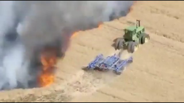 Rolnik ryzykował swoje życie, aby ocalić plony przed pożarem