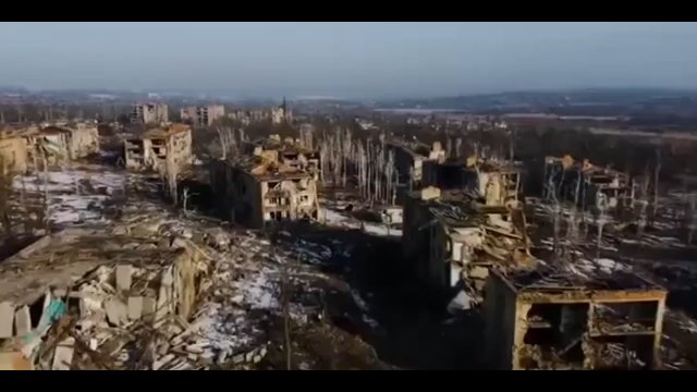 Nagranie z drona pokazuje skalę zniszczeń w mieście Bakhmut