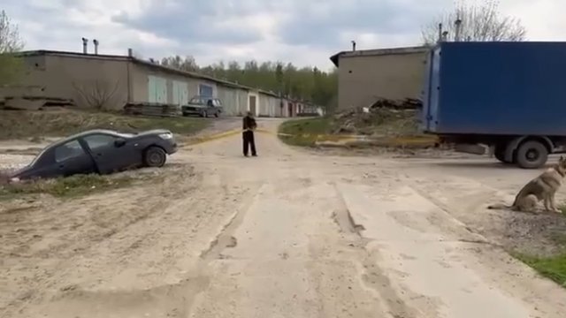 Wyciąganie auta z rowu - wersja rosyjska