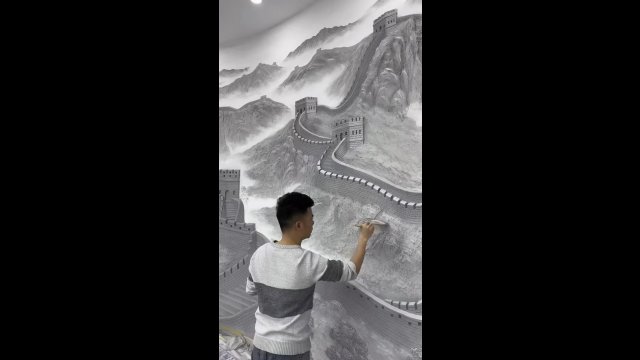 Niesamowity obraz 3D wykonany na ścianie