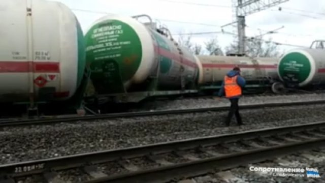 Wykolejenie pociągu wiozącego paliwo dla rosjan w Baszkirii
