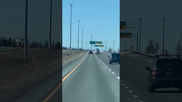 Lądowanie małego samolotu na autostradzie Quebec Kanada