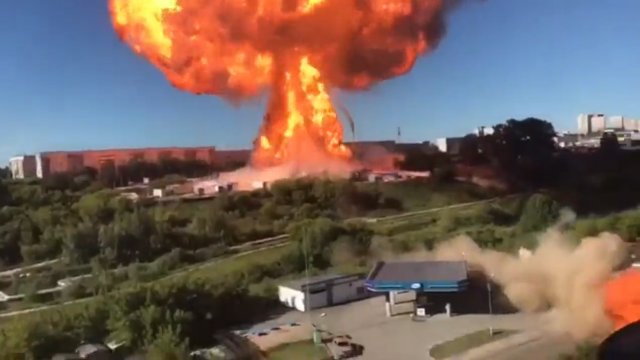 Wybuch stacji benzynowej w Nowosybirsku