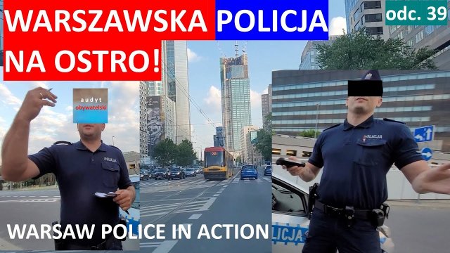 Policjanci z Warszawy zaczepiają człowieka, łamią prawo.