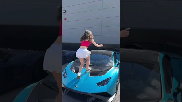 Influencerka weszła na dach Lamborghini, powodując wielotysięczne strat [WIDEO]