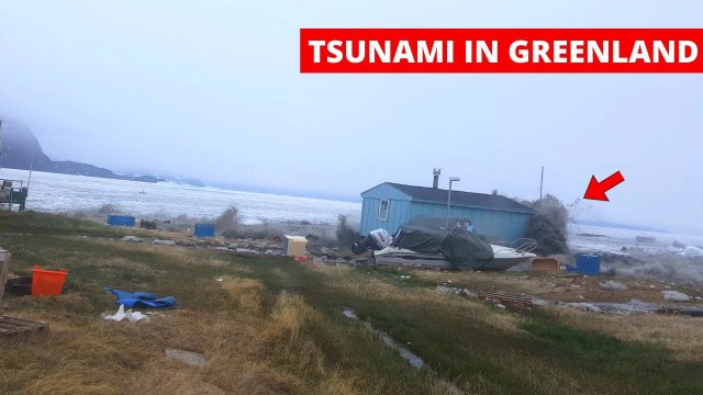 GREENLAND TSUNAMI Hits Village Caught On Camera - Camera 2 (Multiple Clips) | Nuugaatsiaq, Greenland
