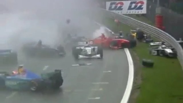 F1 Grand Prix Belgii 1998 - Rzeź, niesamowita demolka na torze