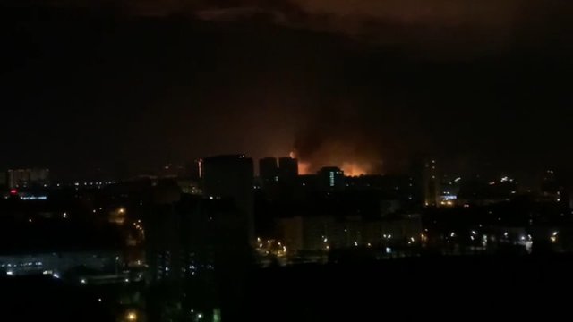 Kijów. Uderzenie na jednostkę wojskową w rejonie Berestii. 2:30