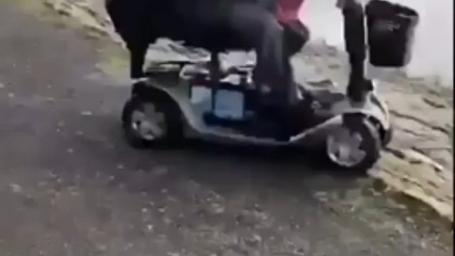 Dziadek popełnił błąd pozwalając kierować wózek swojej wnuczce