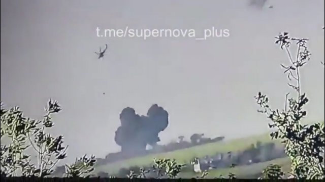 Moment zestrzelenia kolejnego rosyjskiego śmigłowca Ka-52