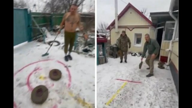 "Ukraiński curling". Zobaczcie, co Ukraińcy robią z minami