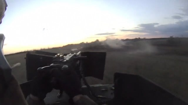Atak na ruskie pozycje, nagranie z wieżyczki