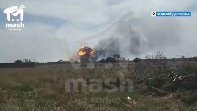 Lotnisko wojskowe na Krymie płonie i wybucha, ponad 220 km od linii frontu.