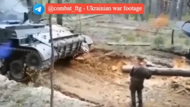 Rosyjski czołg rozjechał ruskiego żołnierza