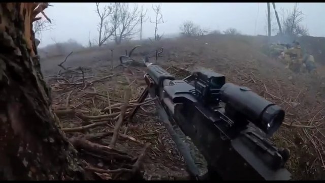 Walki w okolicy Bachmut ukazane z widoku jednego z ukraińskich żołnierzy