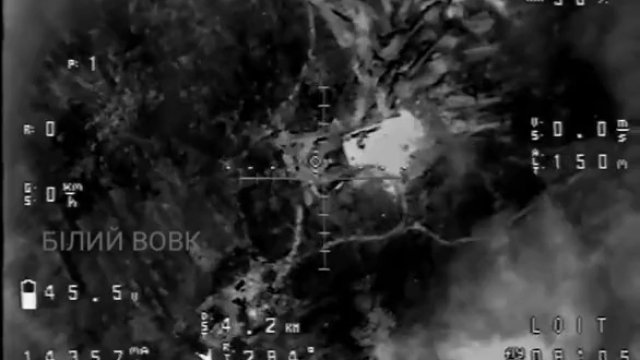 Uderzenia ukraińskiej 93 Brygady Zmechanizowanej z użyciem drona na rosyjski czołg