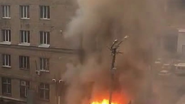Pożar i eksplozja na rosyjskim osiedlu