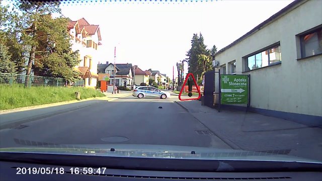 W Proszowicach policjanci zablokowali ulicę, aby jeż mógł bezpiecznie przejść przez jezdnie